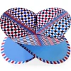 faltkarte | optical caro orange | blau – design kirstin hoevermann