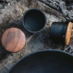 swing gewürzmühle | groß, mit deckel aus walnussholz - design carl & carl